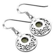 Black Onyx Round Celtic Knot Silver Earrings - e400
